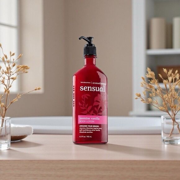 RARE- Bath & Body Works Aromatherapy JASMINE VANILLA SENSUAL Body Lotion 6.5 oz - Picture 2 of 4